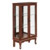 Curio Cabinet Lighted Curio Diapaly Cabinet With Adjustable Shelves And Mirrored Back Panel, Tempered Glass Doors (3 Tier), (E26 Light Bulb Not Included) - Walnut - Image 14