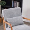 Accent Chair With Pillow, Upholstered Arm Chair - Light Gray - Image 12