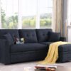 Sectional Sofa Bed L Shaped Sofa Couch Bed With USB Port, Reversible Sofa Sleeper With Pull Out Bed, Chaise With Storage, Pull Out Couch For Living Room - Black - Image 8