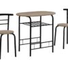 3 Pieces Dining Table Set, Small, Contemporary & Modern - Taupe - Image 2