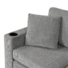 Modern U Shaped Sectional Sofa Convertible Pull Out Sofa Bed With USB Ports And Cup Holders Chenille - Gray - Image 13