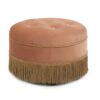 Yolanda - Round Upholstered Accent Ottoman - Peach Orange / Gold - Image 10