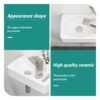 Rectangle, Wall Mount Bathroom Sink & Single Faucet Hole - White - Image 6