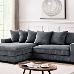 Luxe - Oversized 2 Piece Left Facing Sectional Couches For Living Room, L Shaped Sofa With Chaise - Dark Gray