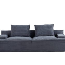 Nimbus - Oversized Full Foam 4 Seater Couch For Living Room Upholstered In Soft Corduroy, Wide Armrests - Gray