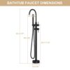 Freestanding Bathtub Faucet Floor Mount Tub Filler With Swivel Gooseneck Spout And Cylinder Handheld - Matte Black - Image 3