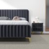 Bethany - Queen Upholstered Platform Bed - Gray - Image 17