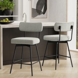 Giselle - Swivel Counter Height Stool (Set of 2) - Light Gray
