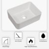 Modern Rectangular Bathroom Vessel Sink Glossy Porcelain Ceramic Vanity Basin Design For Contemporary Bathroom Decor - White - Image 8