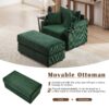 Single Sofa Couch With Storage Space, Movable Ottoman, USB Ports, Cup Holders, Phone Holder - Green - Image 5