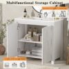 Vintage Bathroom Vanity Organizer With Sink And Storage Cabinet, 36" - Antique White - Image 7
