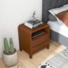 Lionel - Mid-Century Modern Nightstand 2 Drawer - Brown - Image 6