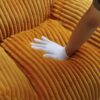 Giant Plush Bean Bag Chair With Armrests And Footstool For Adults - Yellow - Image 7