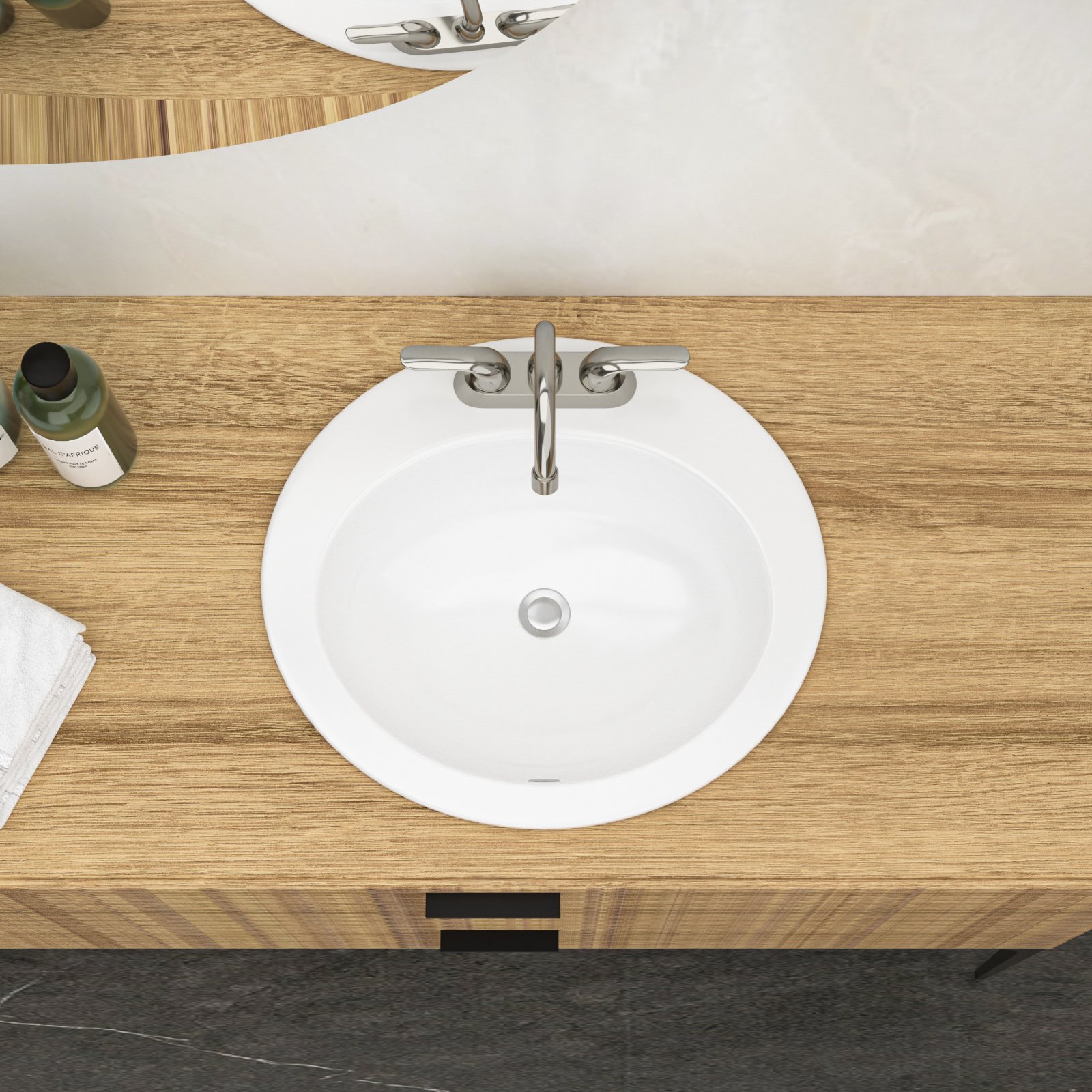 20 X 18" Modern Ceramic Oval Undermount Bathroom Sink With 3 Faucet Holes - White - Image 5
