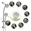 Multi Function Dual Shower Head Shower System With 4.7" Rain Showerhead, 8 Function Hand Shower, Adjustable Slide Bar - Chrome - Image 6