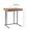 Wynn - Pull Up Table With Storage Compartment 22X16X26" - Pecan - Image 3