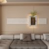 3D LED Sandstone Wall Decor With Simulated Plants, Glass Vase & Remote Control - Light Coffee - Image 11