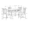 Dining Table Set Small Rectangular Marble Look 5 Pieces Set - Espresso - Image 5