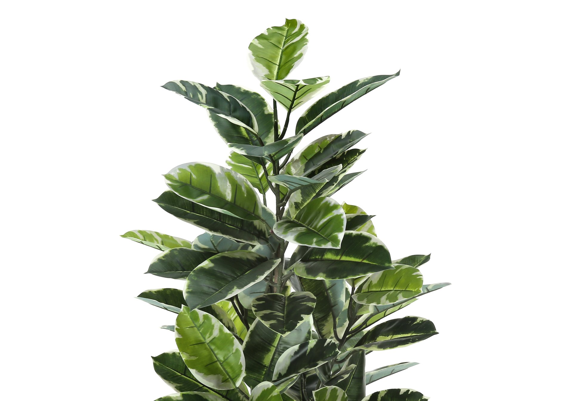 52" Tall, Artificial Plant, Rubber Tree, Indoor, Fake, Floor, Greenery, Potted, Real Touch, Decorative - Green / Black - Image 4
