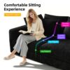 4 Seat Sofa, Convertible Deep Seat Sofa Lounge Chair For Living Room - Black - Image 11