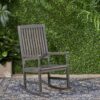 Muse - Outdoor Acacia Rocking Chair With Slat Design - Teak - Image 8
