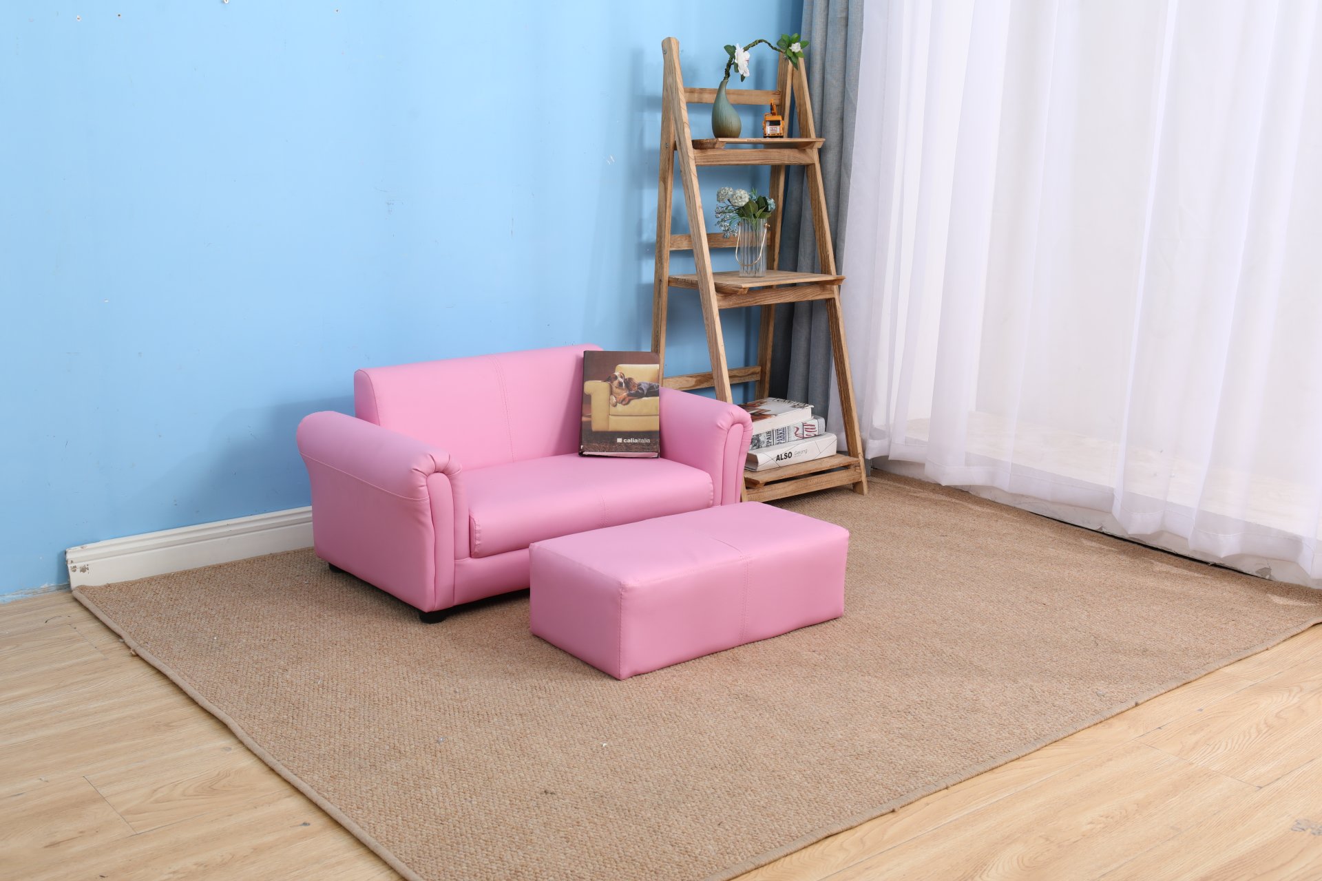 Kids Club Chair Sofa / Sectional And Ottoman - Pink - Image 17