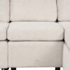 Chenille Sectional Sofa Convertible Pull Out Bed With Storage Ottoman & USB Ports - Beige - Image 18