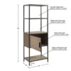 Darley - 3 Shelf Bookcase With Storage Cabinet - Gray - Image 3