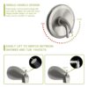 10" Round Rain Shower Head System With Waterfall Tub Spout, Wall Mounted, Stainless Steel - Brushed Nickel - Image 6