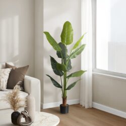 59" Tall, Artificial Plant, Strelitzia Tree, Indoor, Faux, Fake, Floor, Greenery, Potted, Real Touch, Decorative - Green / Black