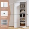 Metal Kitchen Pantry Cabinet With Adjustable Storage And 4 Heavy Duty Shelves - White - Image 12