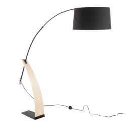 Robyn - Mid-Century Modern Floor Lamp - Natural / Black