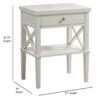 Madison - Nightstand With Open Shelf And Drawer And Decorative Side Panels - White - Image 3