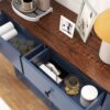 Double Tilt Out Trash Cabinet For 20 Gallon Trash Cans, Barn Door Laundry Sorter Cabinet - Antique Navy Blue - Image 10