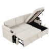 Convertible L Shaped Sofa Couch With Storage, Cup Holders, USB Ports - Beige - Image 20