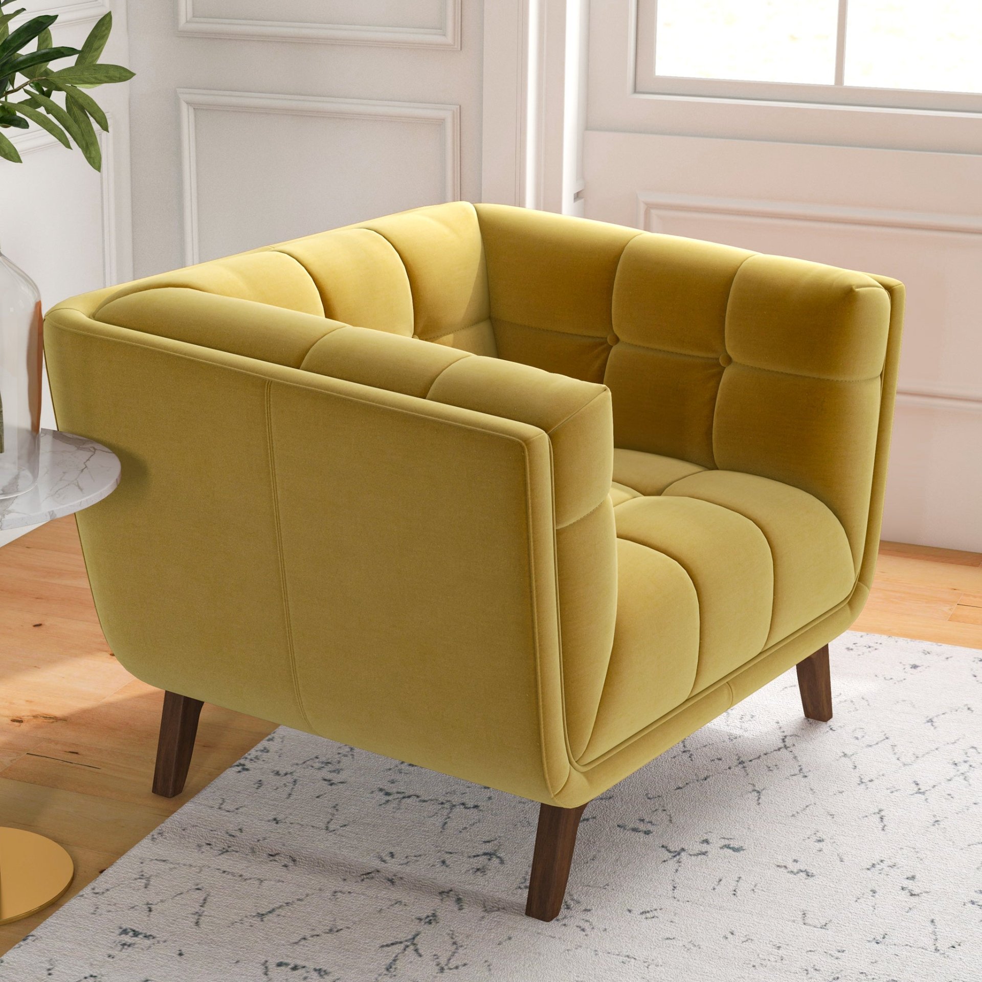 Addison - Mid-Century Modern Lounge Chair - Yellow - Image 6