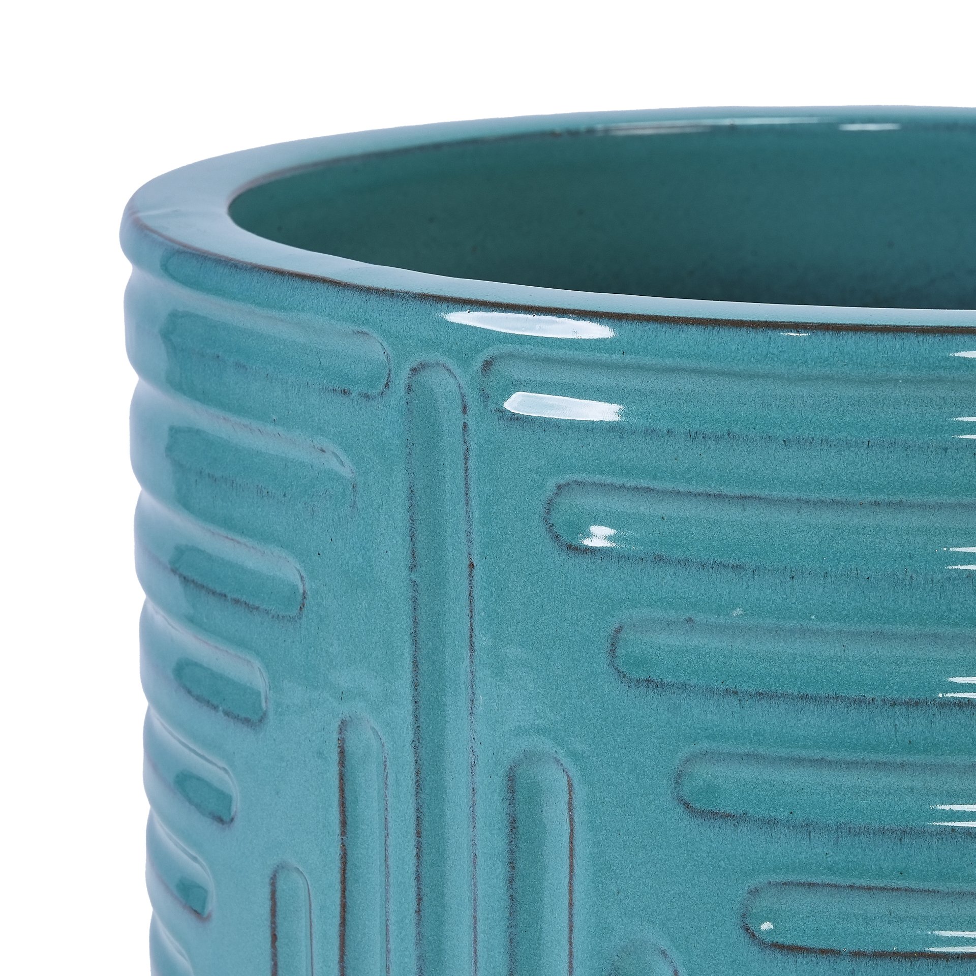 Ceramic Flowerpot, Planter For Patio, Garden, Windowsill - Cyan - Image 7