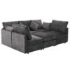 Modular U Shaped Sectional Sofa With USB Ports - Black - Image 12