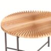 Radial - Pattern Coffee And End Table Set Waterproof Cover, Distressed Cylindrical Design, Legs Classic Rustic Charm (Set of 2) - Natural Wood / Brown - Image 4
