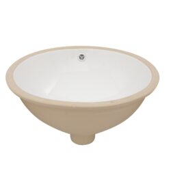 Oval Undermount Bathroom Sink With Overflow - White