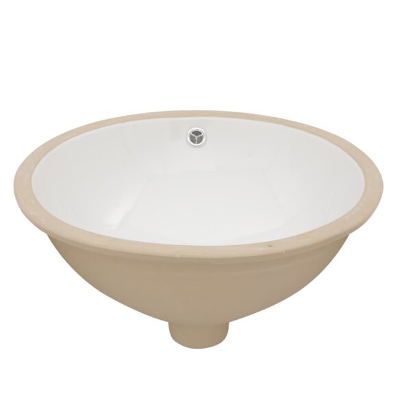 Oval Undermount Bathroom Sink With Overflow - White