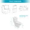 1 Piece Toilet With Dual Flush, Soft Closing Seat - White - Image 3