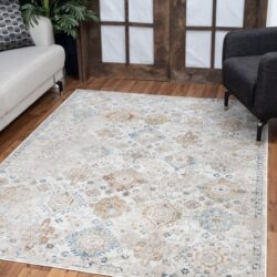 Noble - 5'3" X 7'3" Area Rug Polyester - Ivory