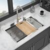 Drop In Kitchen Sink With Workstation, 16 Gauge - Brushed Nickel - Image 2