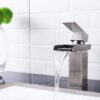 Single Handle Bathroom Faucet - Brushed Nickel - Image 4