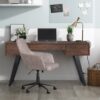 Lowry - Desk With Deep Drawers - Distressed Charcoal Brown - Image 6
