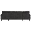 U Shaped Sectional Sofa Couch With Dual Chaise Lounges, Storage Pockets, Armrest Pillows - Black - Image 15
