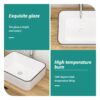 Modern European Style Ceramic Rectangular Vessel Bathroom Sink - White - Image 7