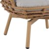 Ellis - Outdoor Wicker High Back Lounge Chair, Teak Finished Leg - Light Brown / Beige - Image 12