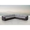 7 Piece Outdoor Sectional Seating Group With Cushions Wicker - Brown - Image 4